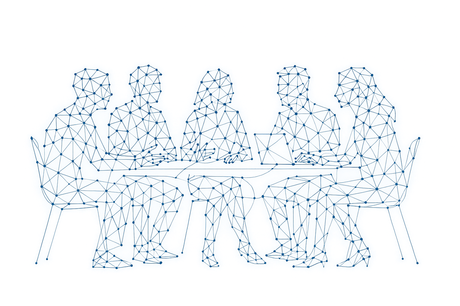Network of professionals represented by connected nodes
